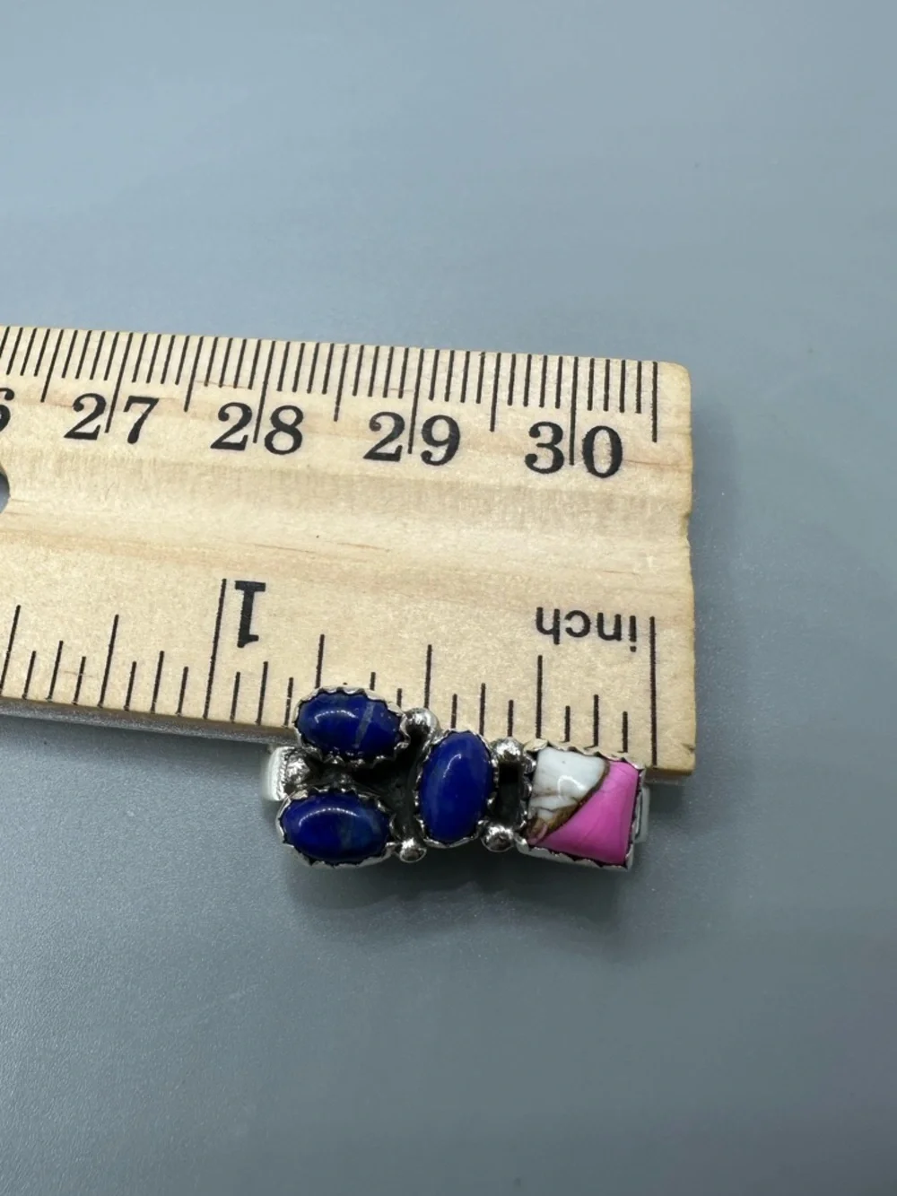 ⌚Cotton Candy Turquoise & Lapis Sterling Silver 925 Watch Band Charm Handmade